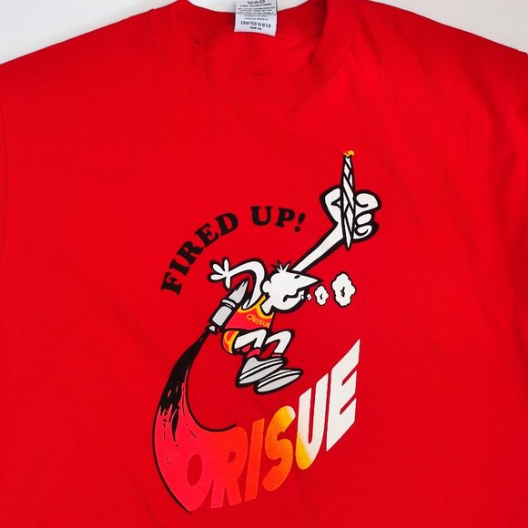 Orisue T-shirt men's size M red with graphic design short sleeve - Picture 2 of 9